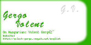 gergo volent business card